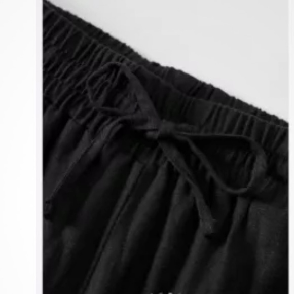 Linen Blend Wide Leg Cropped Pants Size Large - Picture 6 of 10